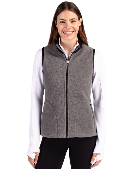 Cutter & Buck Women's Cascade Epic Comfort Recycled Sherpa Fleece Full Zip Vest-1