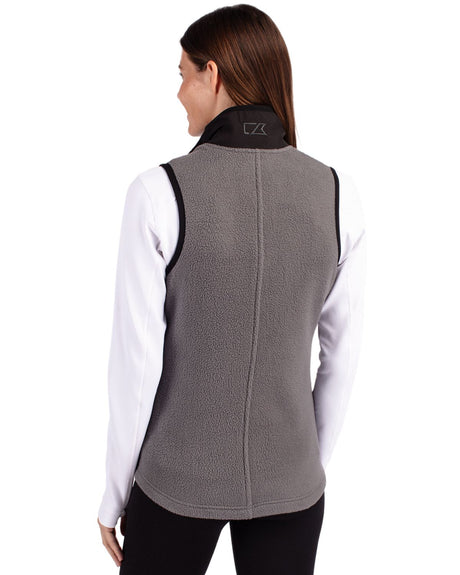Cutter & Buck Women's Cascade Epic Comfort Recycled Sherpa Fleece Full Zip Vest-2