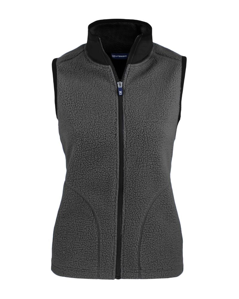 Cutter & Buck Women's Cascade Epic Comfort Recycled Sherpa Fleece Full Zip Vest-5