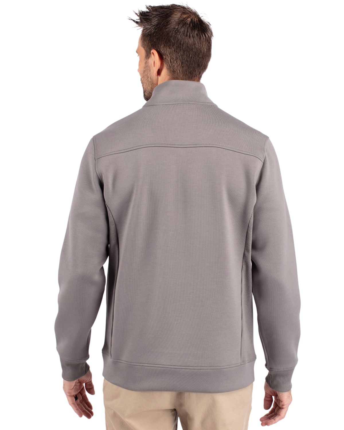 Cutter & Buck Men's Roam Recycled Buttery-Soft Knit Quarter Zip Jacket-2