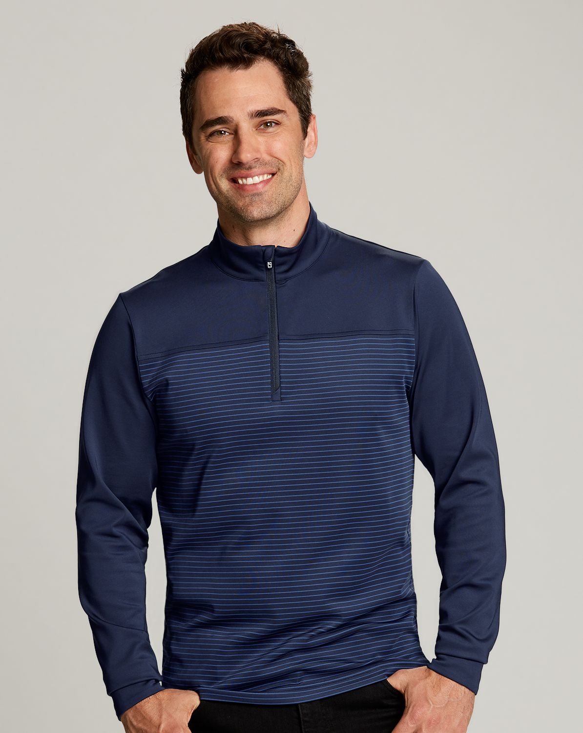 Cutter & Buck Men's Traverse Big & Tall Stripe Quarter Zip Pullover-4