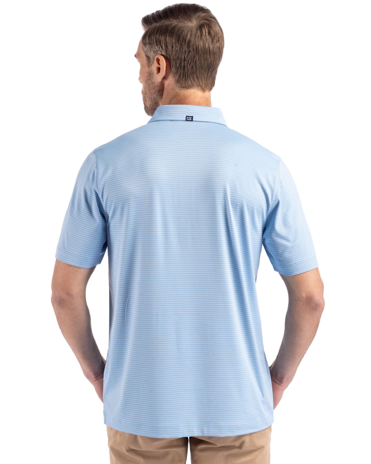 Cutter & Buck Men's Forge Recycled Fine Line Stripe Four-Way Stretch Polo-4