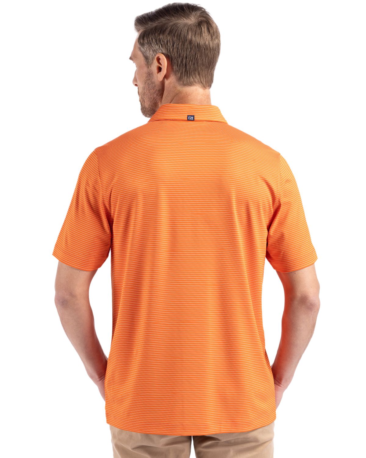 Cutter & Buck Men's Forge Recycled Fine Line Stripe Four-Way Stretch Polo-2