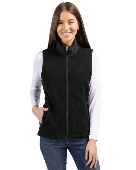 Cutter & Buck Women's Cascade Epic Comfort Recycled Sherpa Fleece Full Zip Vest-5