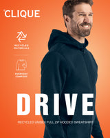 Clique Men's Drive Recycled Full Zip Hooded Sweatshirt-8
