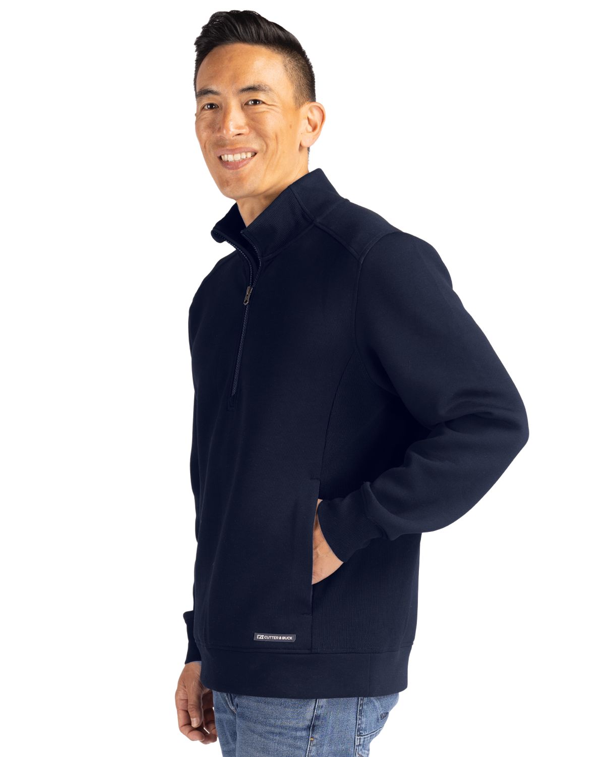Cutter & Buck Men's Roam Recycled Buttery-Soft Knit Quarter Zip Jacket-4