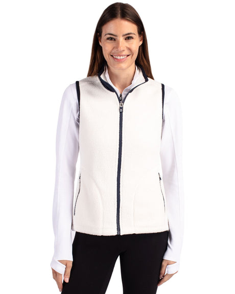 Cutter & Buck Women's Cascade Epic Comfort Recycled Sherpa Fleece Full Zip Vest-4