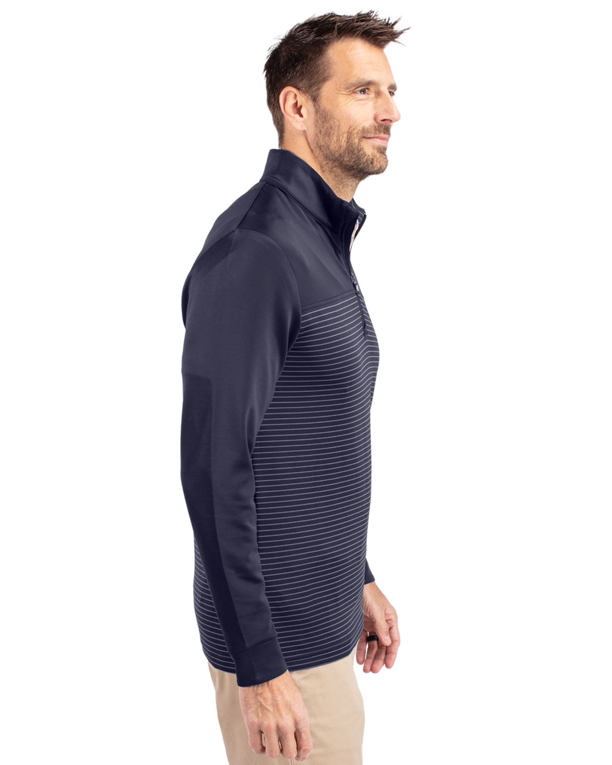 Cutter & Buck Men's Traverse Stripe Quarter Zip Pullover-12