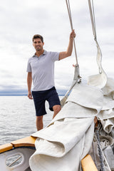 Cutter & Buck Men's Forge Recycled Fine Line Stripe Four-Way Stretch Polo-5