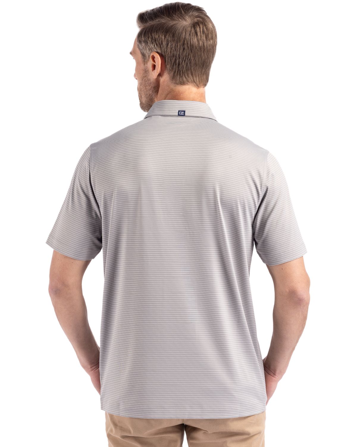 Cutter & Buck Men's Forge Recycled Fine Line Stripe Four-Way Stretch Polo-8