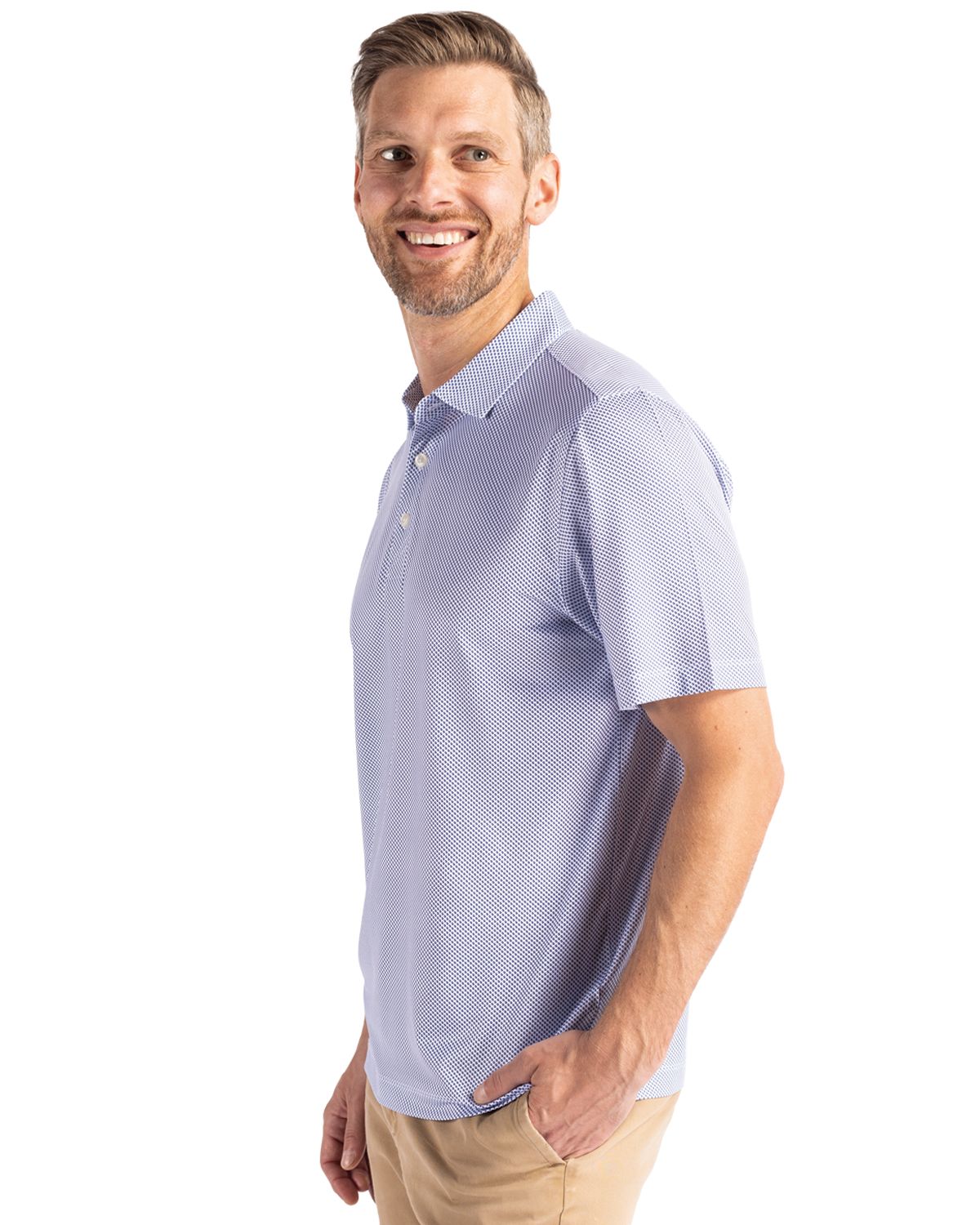 Cutter & Buck Men's Pike Recycled Symmetry Print Polo-5