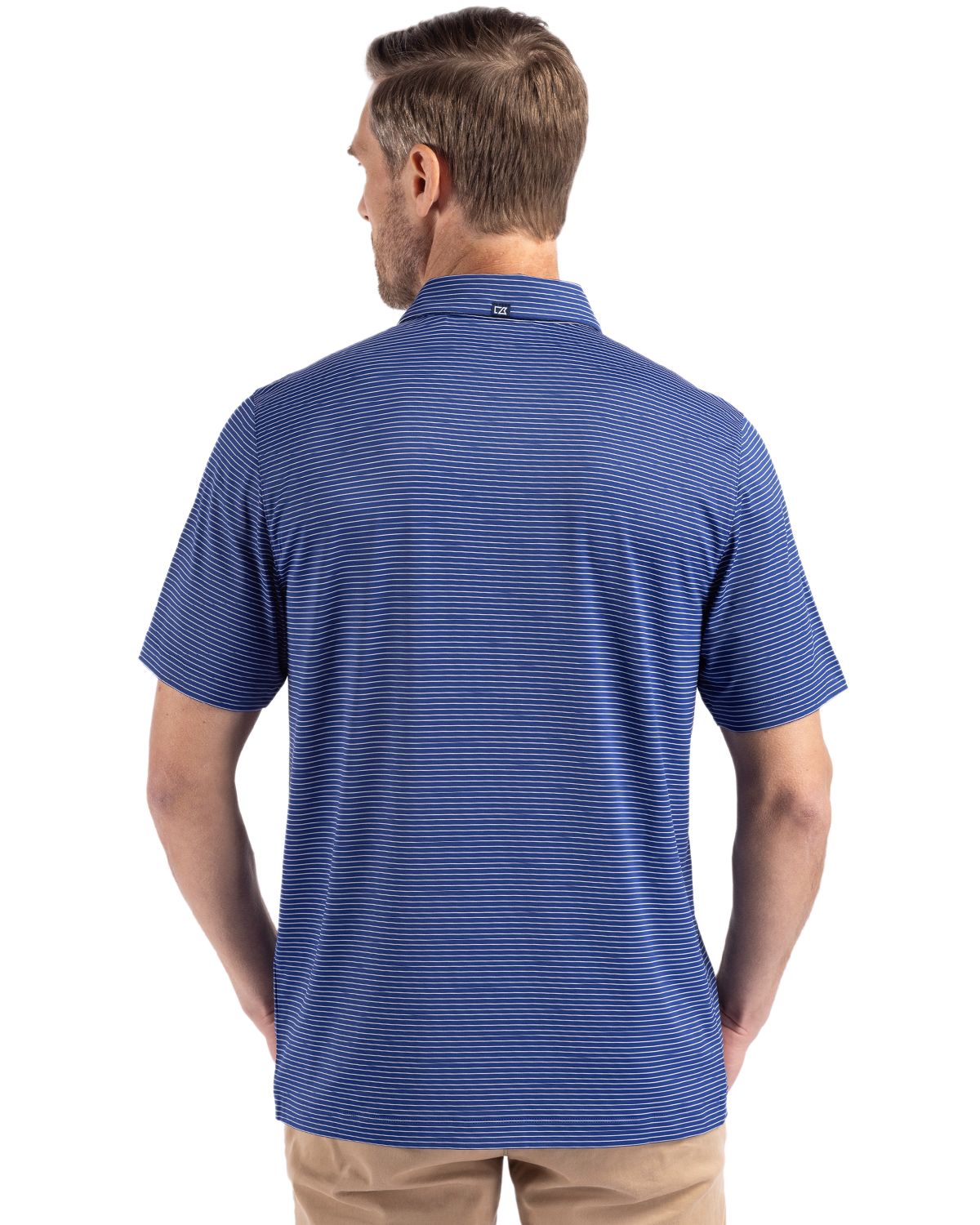 Cutter & Buck Men's Forge Recycled Fine Line Stripe Four-Way Stretch Polo-5