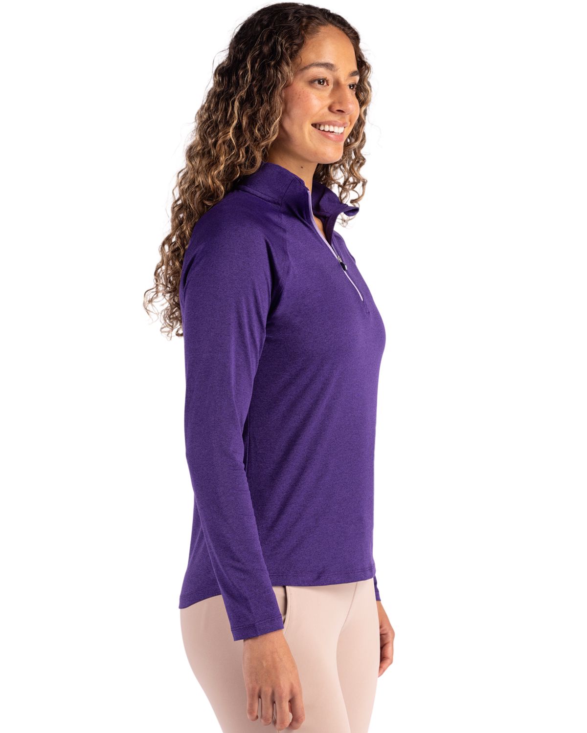 Cutter & Buck Women's Coastline Recycled Double Peached Quarter Zip Pullover-3