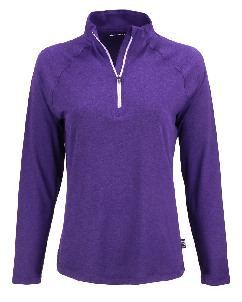 Cutter & Buck Women's Coastline Recycled Double Peached Quarter Zip Pullover-5