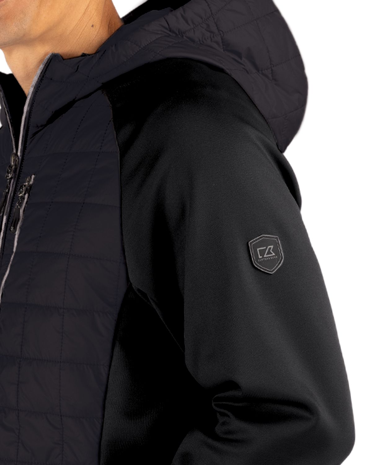 Cutter & Buck Men's Rainier Recycled Insulated Hybrid Puffer Full Zip Jacket-4