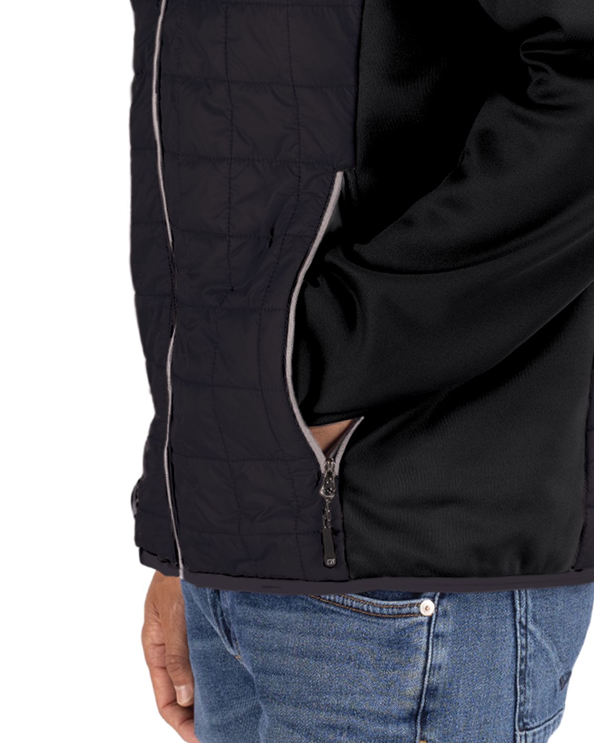 Cutter & Buck Men's Rainier Recycled Insulated Hybrid Puffer Full Zip Jacket-5