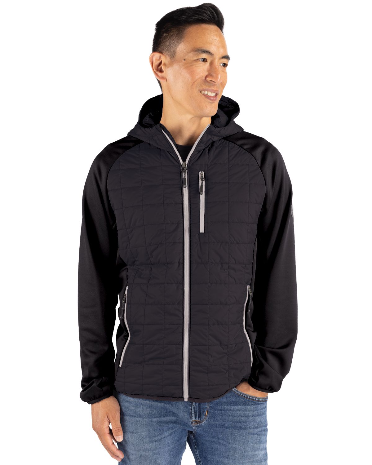 Cutter & Buck Men's Rainier Recycled Insulated Hybrid Puffer Full Zip Jacket-11