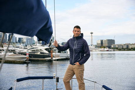 Cutter & Buck Men's Rainier Recycled Insulated Hybrid Puffer Full Zip Jacket-1