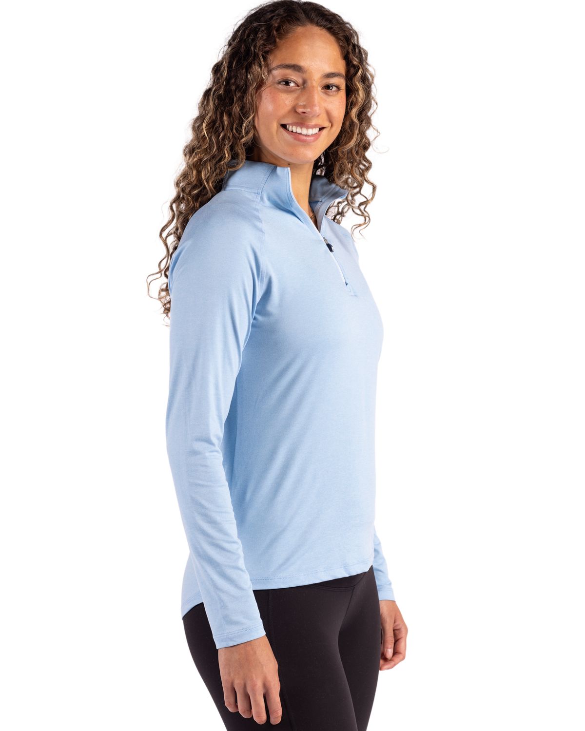 Cutter & Buck Women's Coastline Recycled Double Peached Quarter Zip Pullover-3