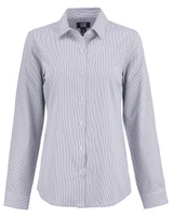 Cutter & Buck Women's Skyline Recycled Pinstripe Long Sleeve Spread Collar Dress Shirt-3