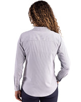 Cutter & Buck Women's Skyline Recycled Pinstripe Long Sleeve Spread Collar Dress Shirt-7