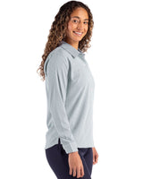 Cutter & Buck Women's Skyline Recycled Pinstripe Long Sleeve Spread Collar Dress Shirt-4