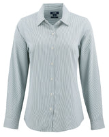 Cutter & Buck Women's Skyline Recycled Pinstripe Long Sleeve Spread Collar Dress Shirt-5