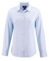 Cutter & Buck Women's Skyline Recycled Pinstripe Long Sleeve Spread Collar Dress Shirt-4