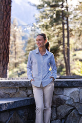 Cutter & Buck Women's Skyline Recycled Pinstripe Long Sleeve Spread Collar Dress Shirt-9