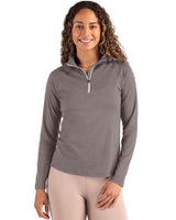 Cutter & Buck Women's Coastline Recycled Double Peached Quarter Zip Pullover-1