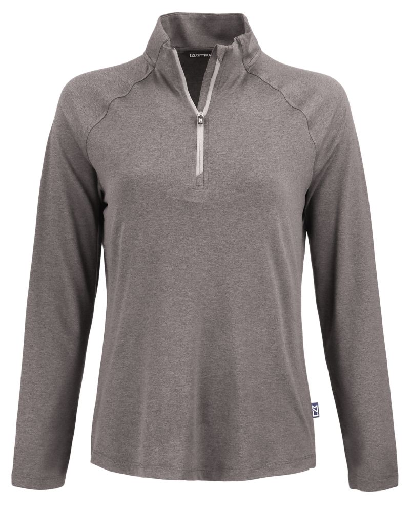 Cutter & Buck Women's Coastline Recycled Double Peached Quarter Zip Pullover-5