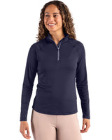 Cutter & Buck Women's Coastline Recycled Double Peached Quarter Zip Pullover-2