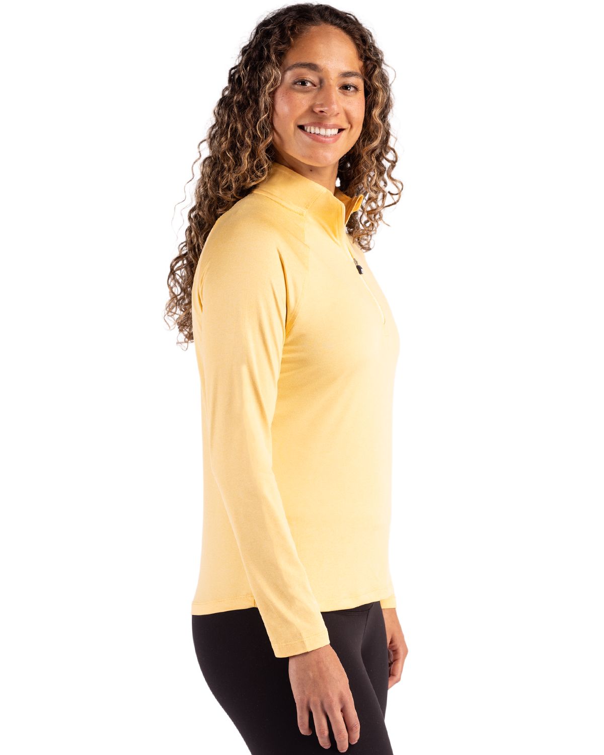Cutter & Buck Women's Coastline Recycled Double Peached Quarter Zip Pullover-3