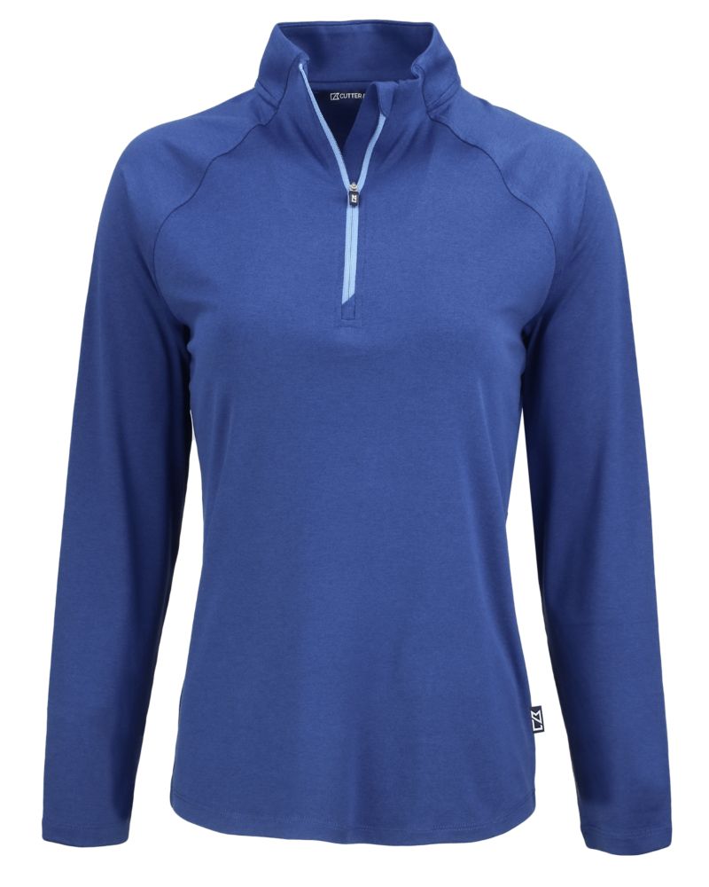 Cutter & Buck Women's Coastline Recycled Double Peached Quarter Zip Pullover-5