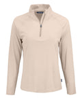 Cutter & Buck Women's Coastline Recycled Double Peached Quarter Zip Pullover-1