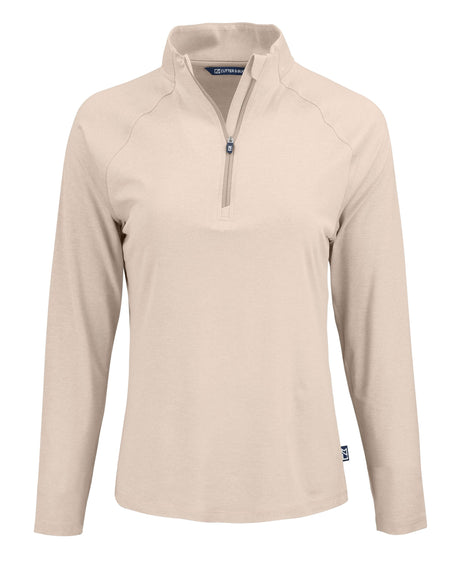 Cutter & Buck Women's Coastline Recycled Double Peached Quarter Zip Pullover-1