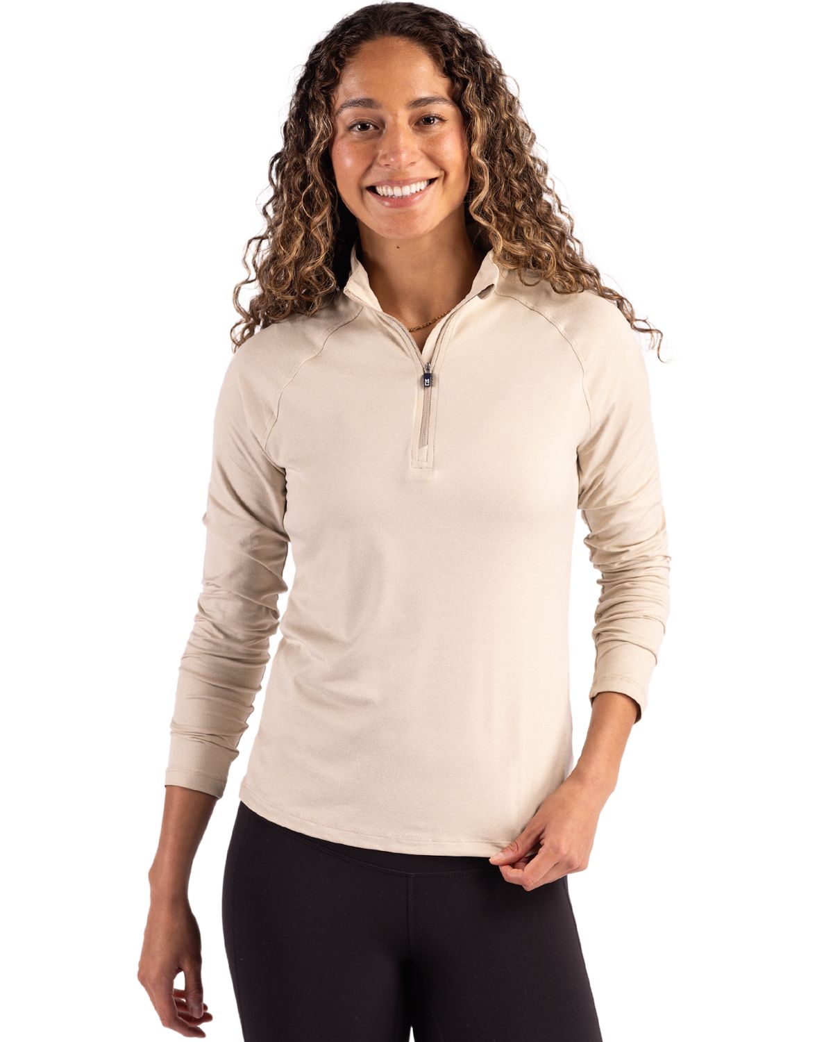 Cutter & Buck Women's Coastline Recycled Double Peached Quarter Zip Pullover-4