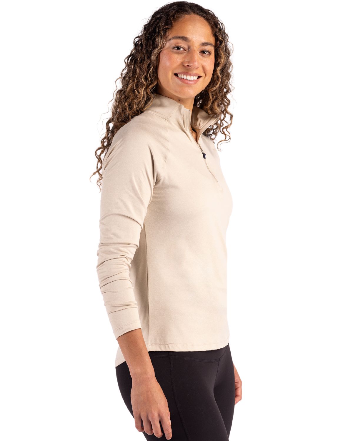 Cutter & Buck Women's Coastline Recycled Double Peached Quarter Zip Pullover-6