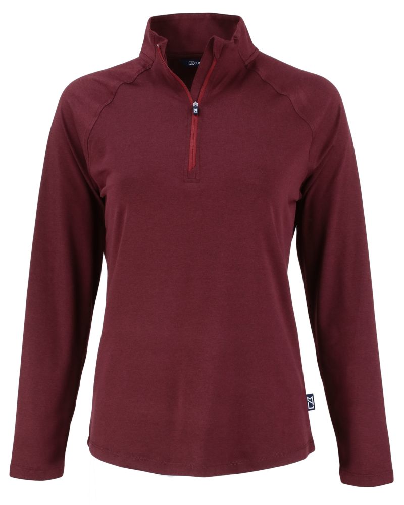 Cutter & Buck Women's Coastline Recycled Double Peached Quarter Zip Pullover-6