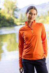 Cutter & Buck Women's Coastline Recycled Double Peached Quarter Zip Pullover-5