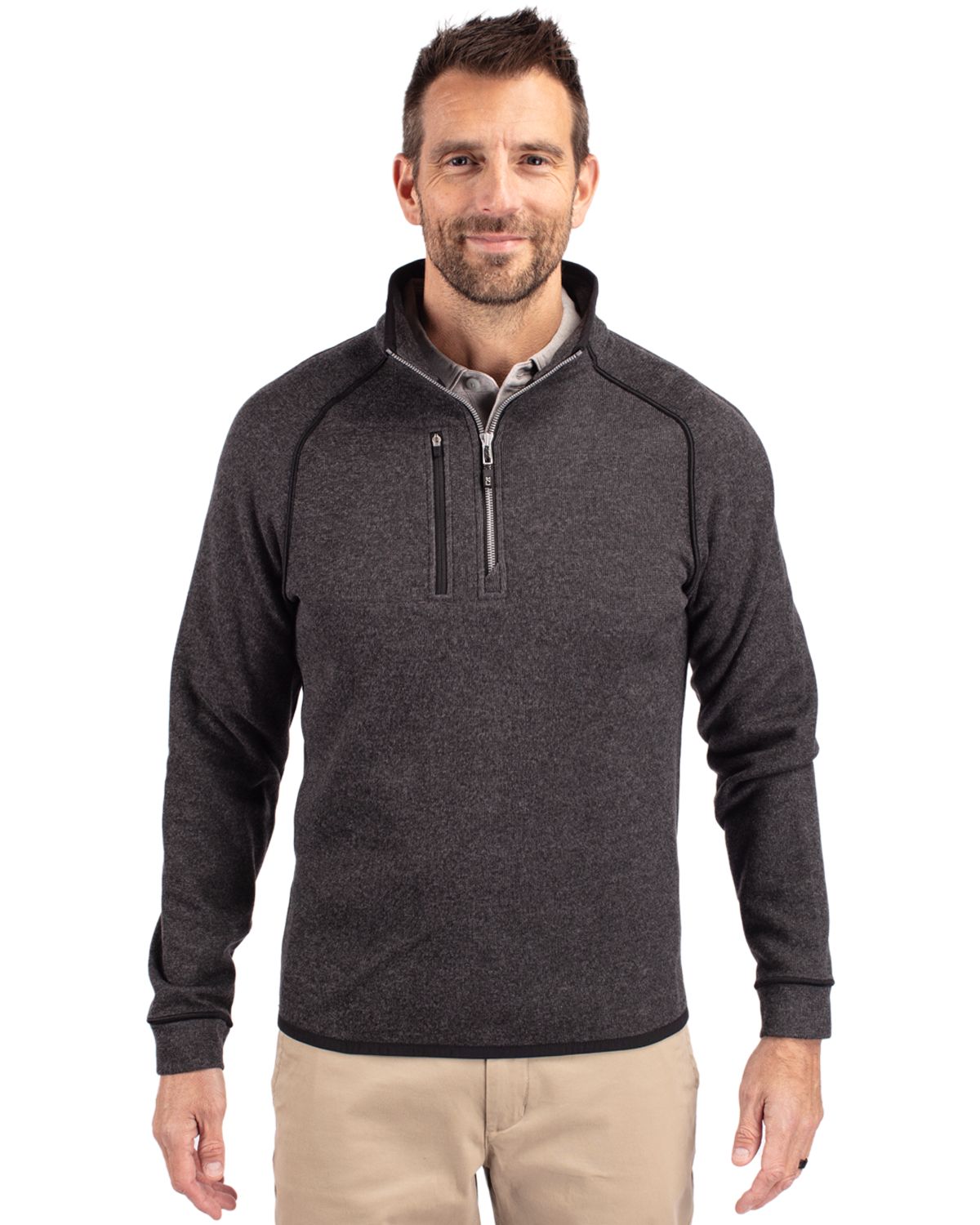 Cutter & Buck Men's Mainsail Sweater-Knit Half Zip Jacket-5