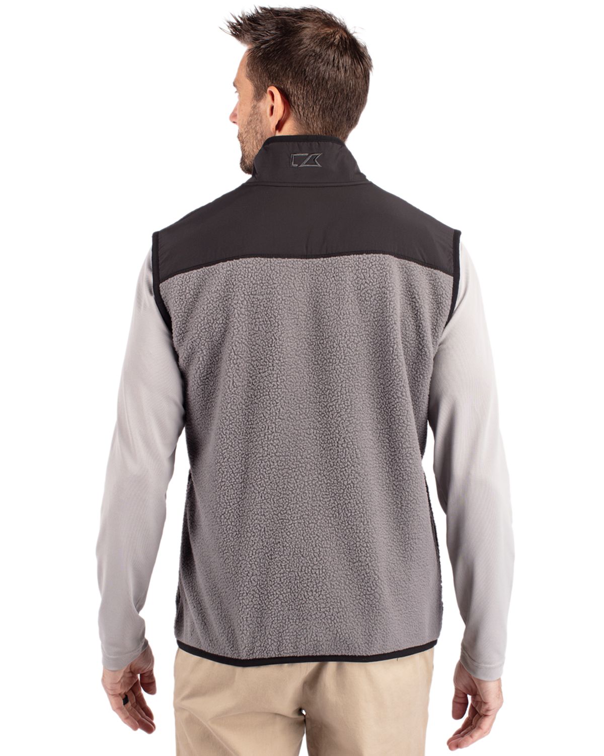 Cutter & Buck Men's Cascade Epic Comfort Recycled Sherpa Fleece Full Zip Vest-2