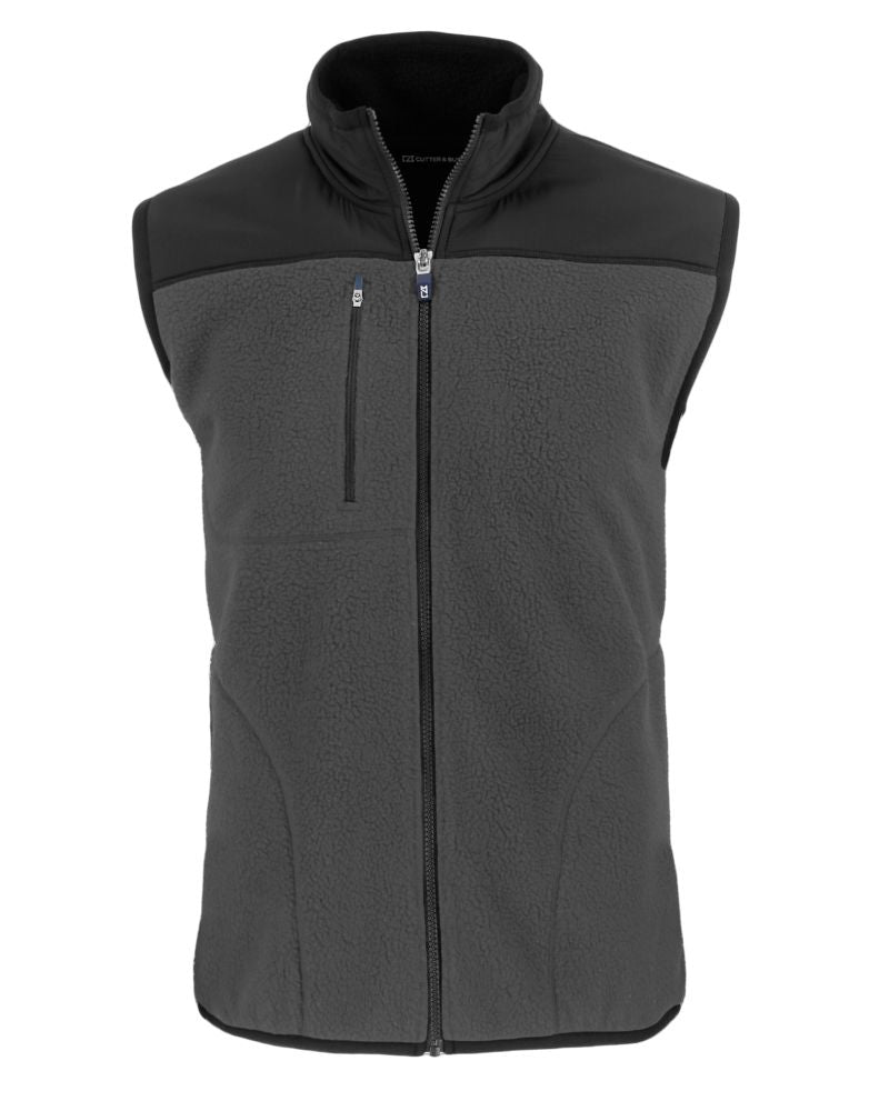 Cutter & Buck Men's Cascade Epic Comfort Recycled Sherpa Fleece Full Zip Vest-5