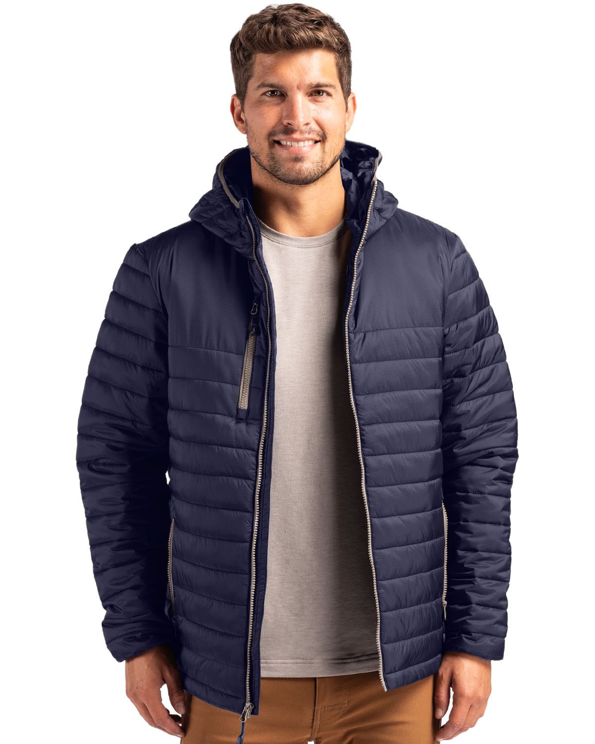 Clique Men's Valhalla Recycled Insulated Puffer Full Zip Hooded Jacket-5