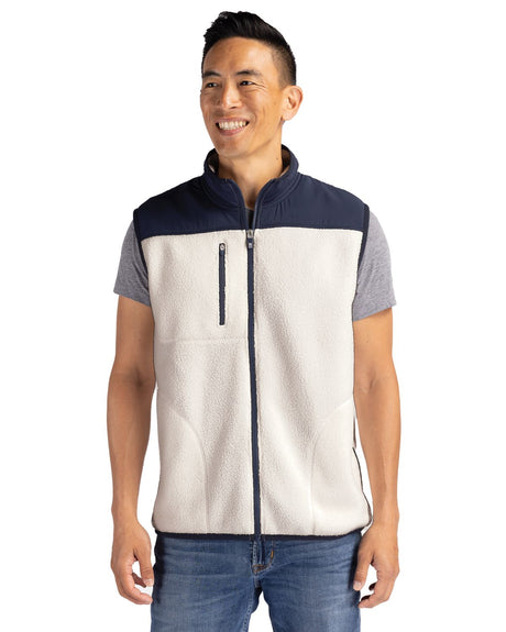 Cutter & Buck Men's Cascade Epic Comfort Recycled Sherpa Fleece Full Zip Vest-1