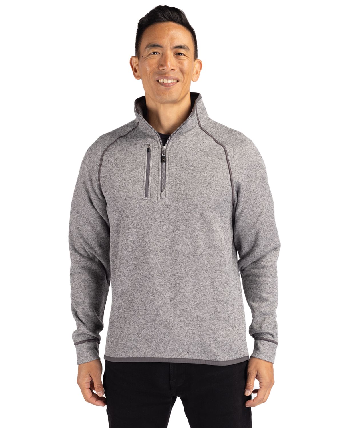Cutter & Buck Men's Mainsail Sweater-Knit Half Zip Jacket-3