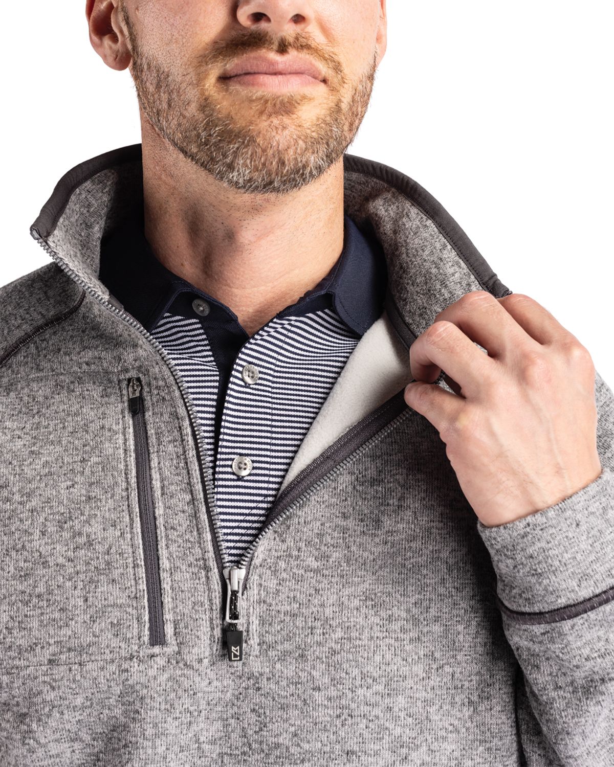 Cutter & Buck Men's Mainsail Sweater-Knit Half Zip Jacket-7