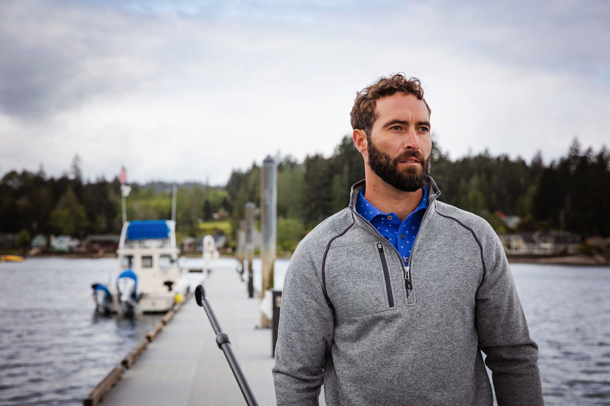 Cutter & Buck Men's Mainsail Sweater-Knit Half Zip Jacket-10