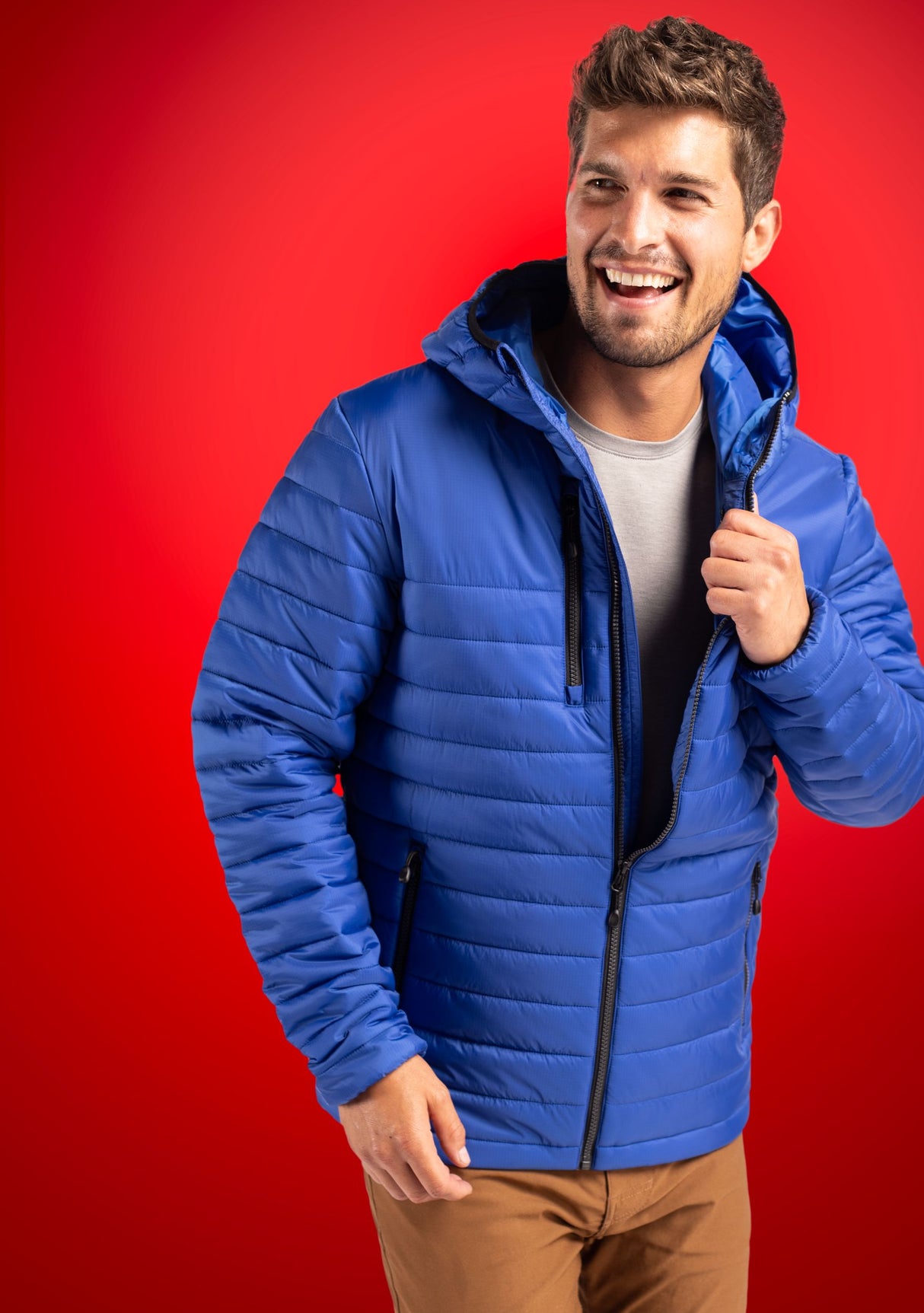 Clique Men's Valhalla Recycled Insulated Puffer Full Zip Hooded Jacket-1