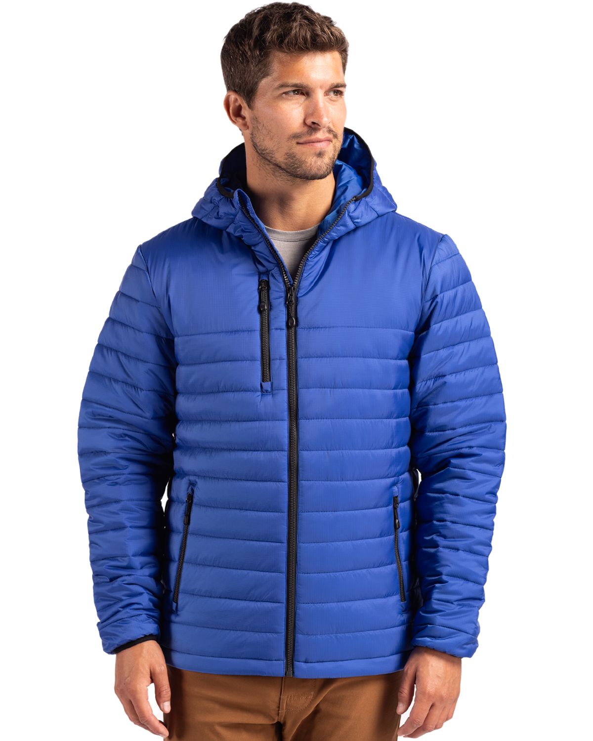 Clique Men's Valhalla Recycled Insulated Puffer Full Zip Hooded Jacket-4